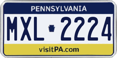 PA license plate MXL2224