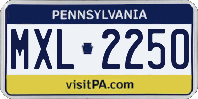 PA license plate MXL2250