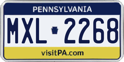 PA license plate MXL2268