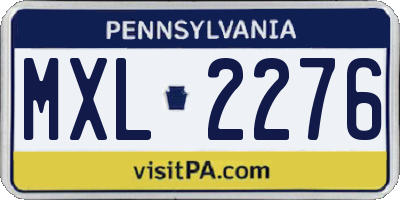 PA license plate MXL2276
