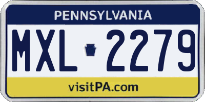 PA license plate MXL2279