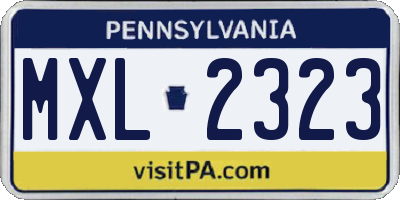 PA license plate MXL2323