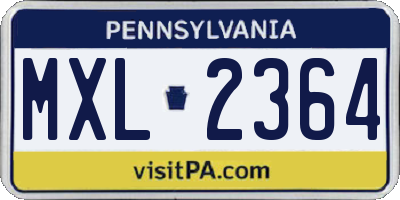 PA license plate MXL2364