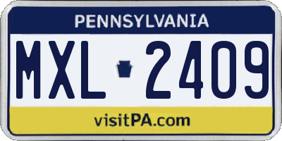 PA license plate MXL2409