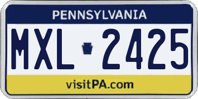 PA license plate MXL2425