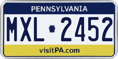 PA license plate MXL2452