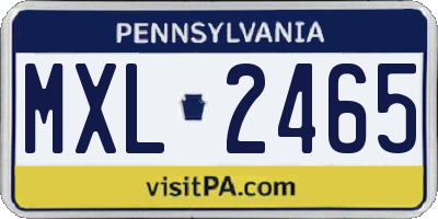 PA license plate MXL2465