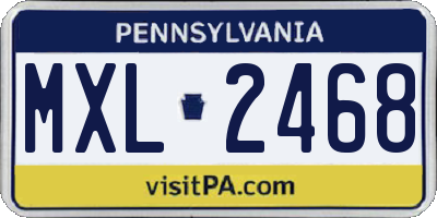 PA license plate MXL2468