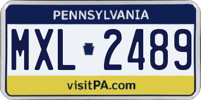 PA license plate MXL2489