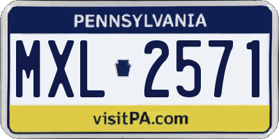 PA license plate MXL2571