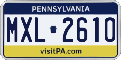 PA license plate MXL2610