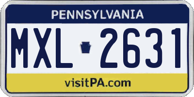 PA license plate MXL2631