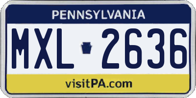 PA license plate MXL2636