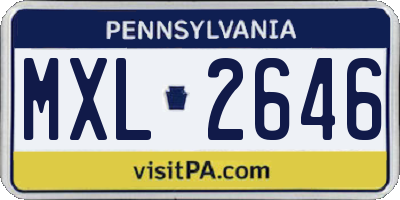 PA license plate MXL2646