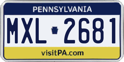 PA license plate MXL2681