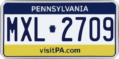 PA license plate MXL2709