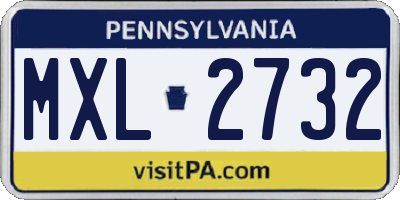 PA license plate MXL2732