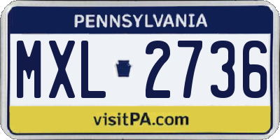 PA license plate MXL2736