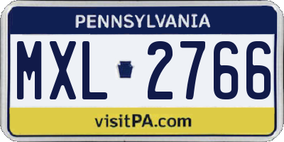 PA license plate MXL2766