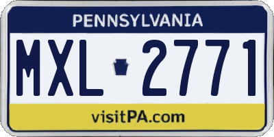 PA license plate MXL2771