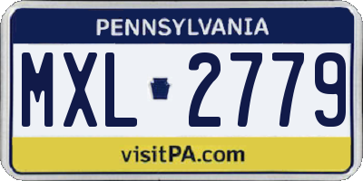 PA license plate MXL2779