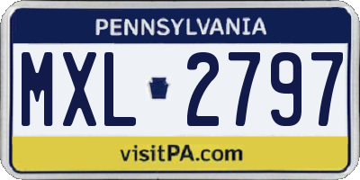 PA license plate MXL2797