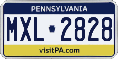 PA license plate MXL2828