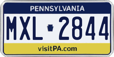 PA license plate MXL2844