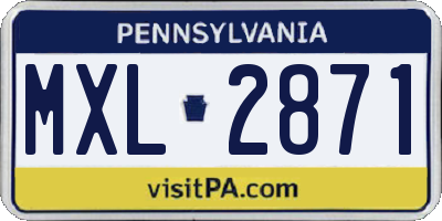 PA license plate MXL2871