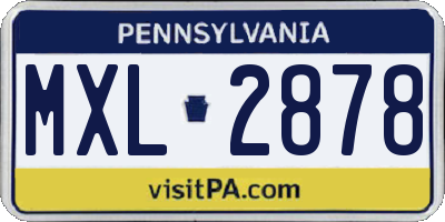PA license plate MXL2878