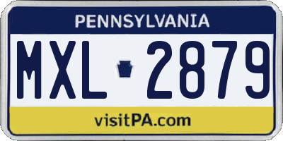 PA license plate MXL2879