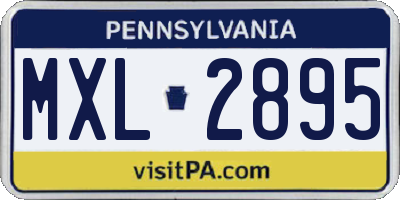 PA license plate MXL2895