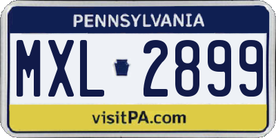 PA license plate MXL2899