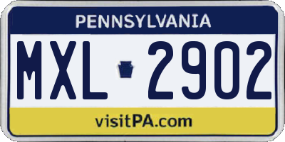 PA license plate MXL2902