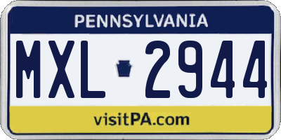 PA license plate MXL2944