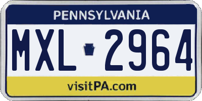 PA license plate MXL2964