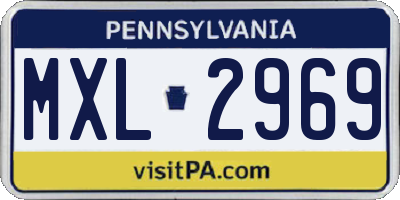 PA license plate MXL2969