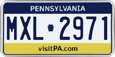 PA license plate MXL2971