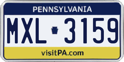 PA license plate MXL3159