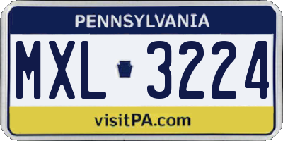 PA license plate MXL3224