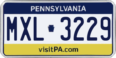 PA license plate MXL3229