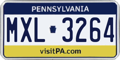 PA license plate MXL3264