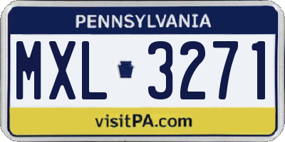 PA license plate MXL3271