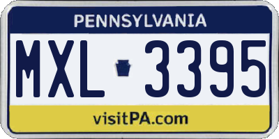 PA license plate MXL3395