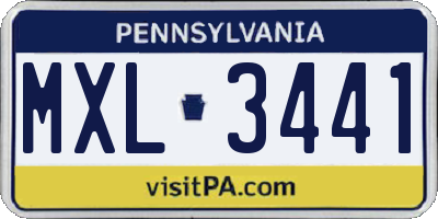 PA license plate MXL3441