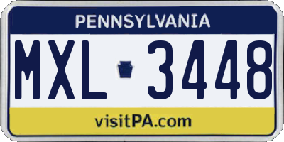 PA license plate MXL3448
