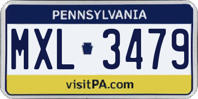 PA license plate MXL3479