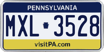 PA license plate MXL3528