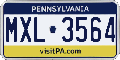 PA license plate MXL3564