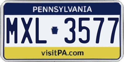 PA license plate MXL3577
